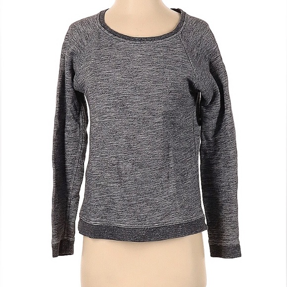 Everlane Sweatshirt Scoop Neck Long Sleeve Marled Heather Grey XS Cotton Terry - Picture 1 of 4